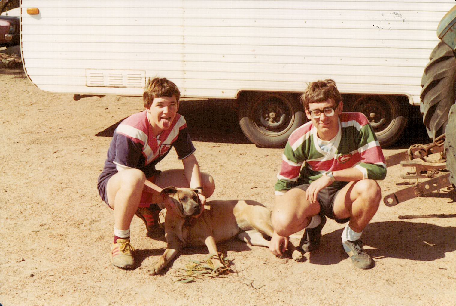 1982, Ben and I at Gulgong NSW, Jerseys were with us everywhere