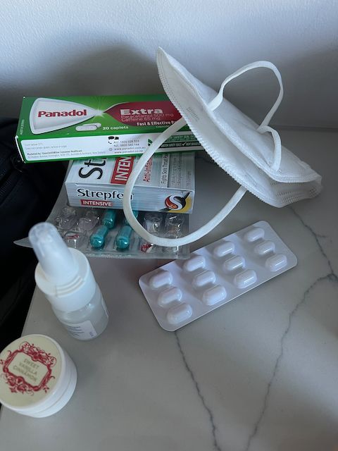 MA makeshift chemist, image of medicines, facemask.