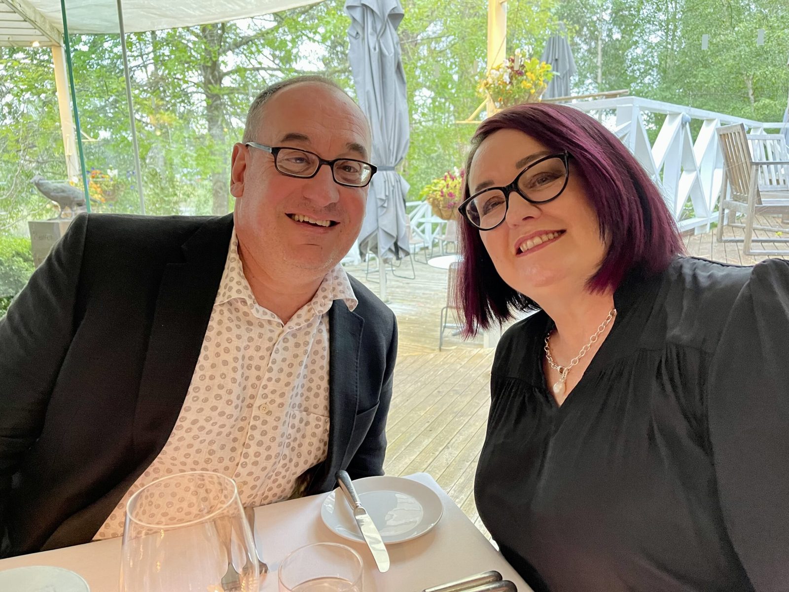 Michael and Mardi Linke enjoying fine dining in Daylesford, Victoria